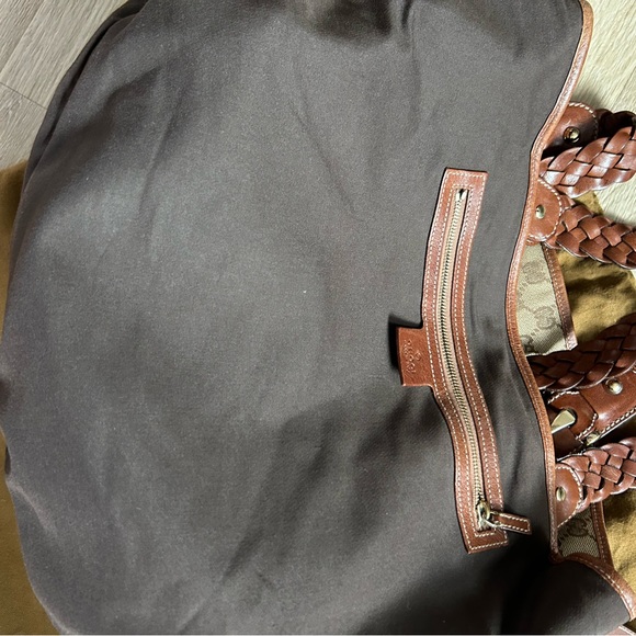 Tan canvas Gucci design, medium leather stripes and accents - Picture 9 of 9